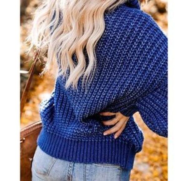 New Chunky Loose Ballon Sleeve Knit Sweater - Picture 9 of 11